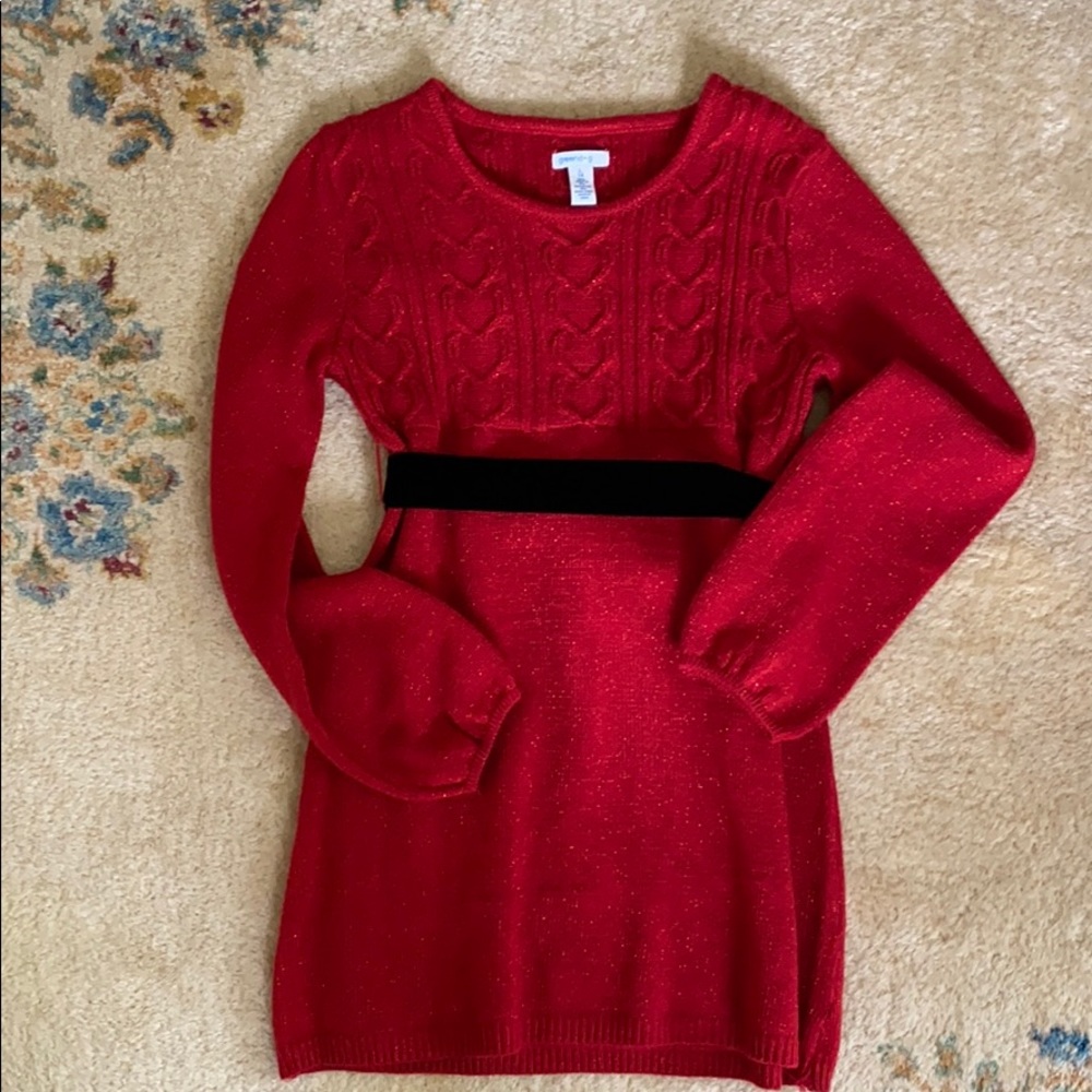 Greendog Girls size 14 Red Metallic Dress